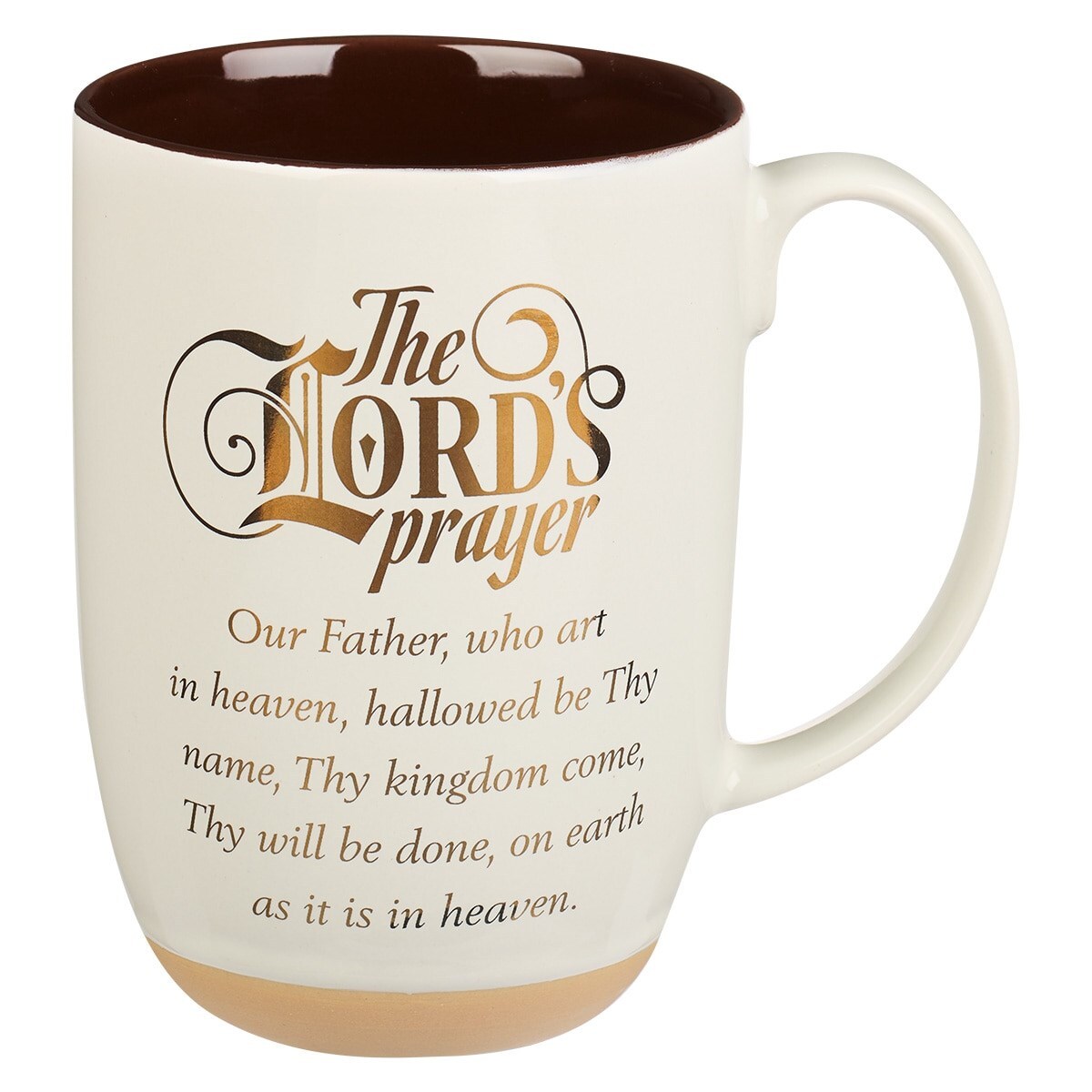 Mug-The Lord’s Prayer (Matthew 6:9-13)-White/Brown (15 Oz) (MUG951)