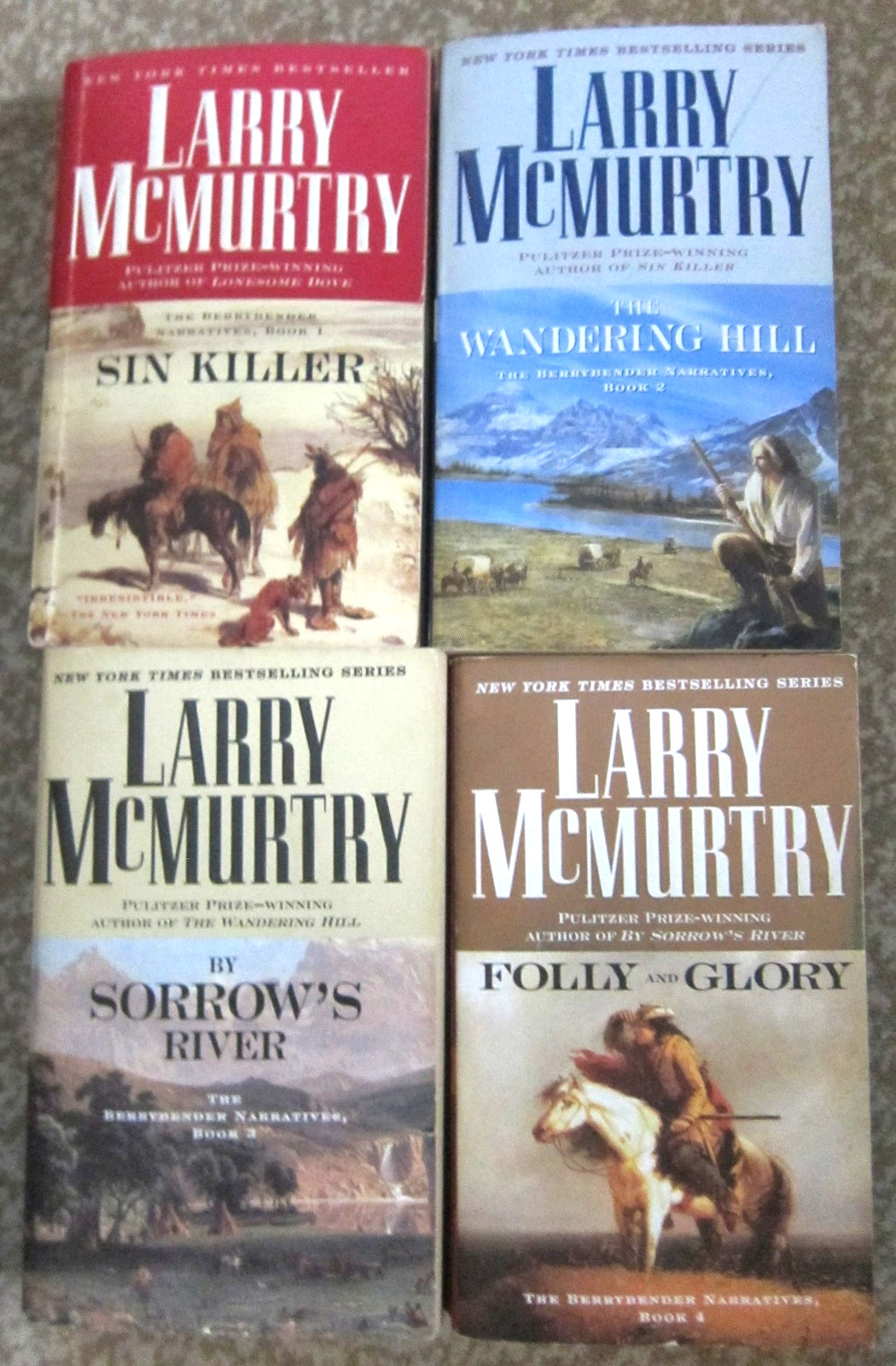 Larry McMurtry book lot-The Berrybender Narrative- all 4 novels-Sin Killer, more