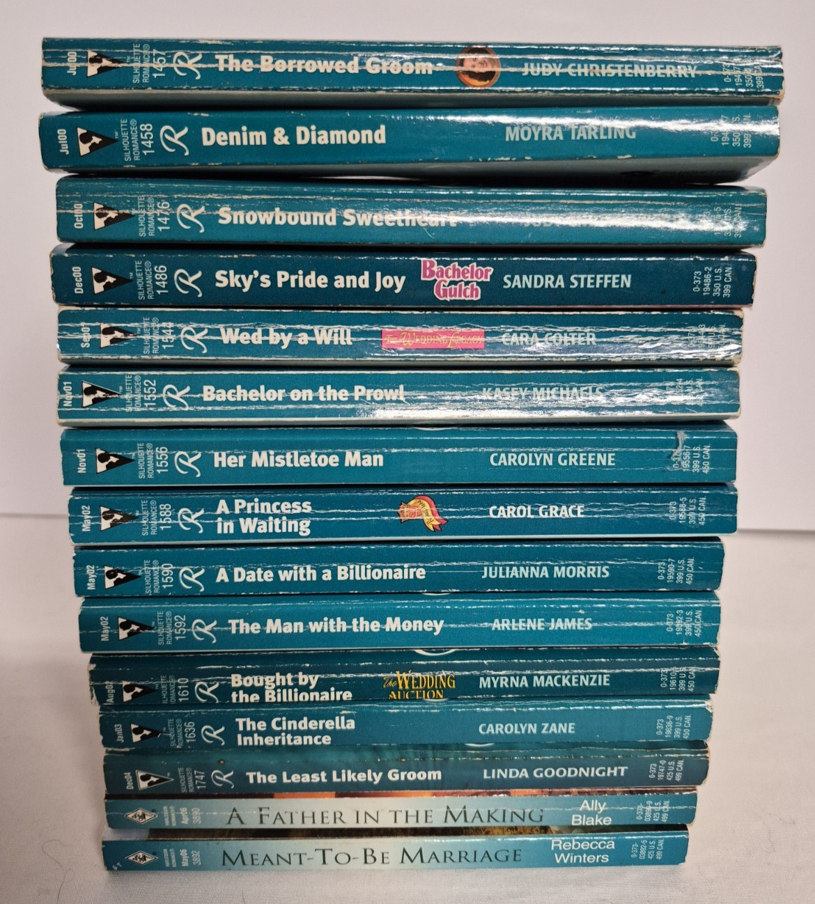 Silhouette & Harlequin Romance Lot of 15 2000-2006 Teal Spines