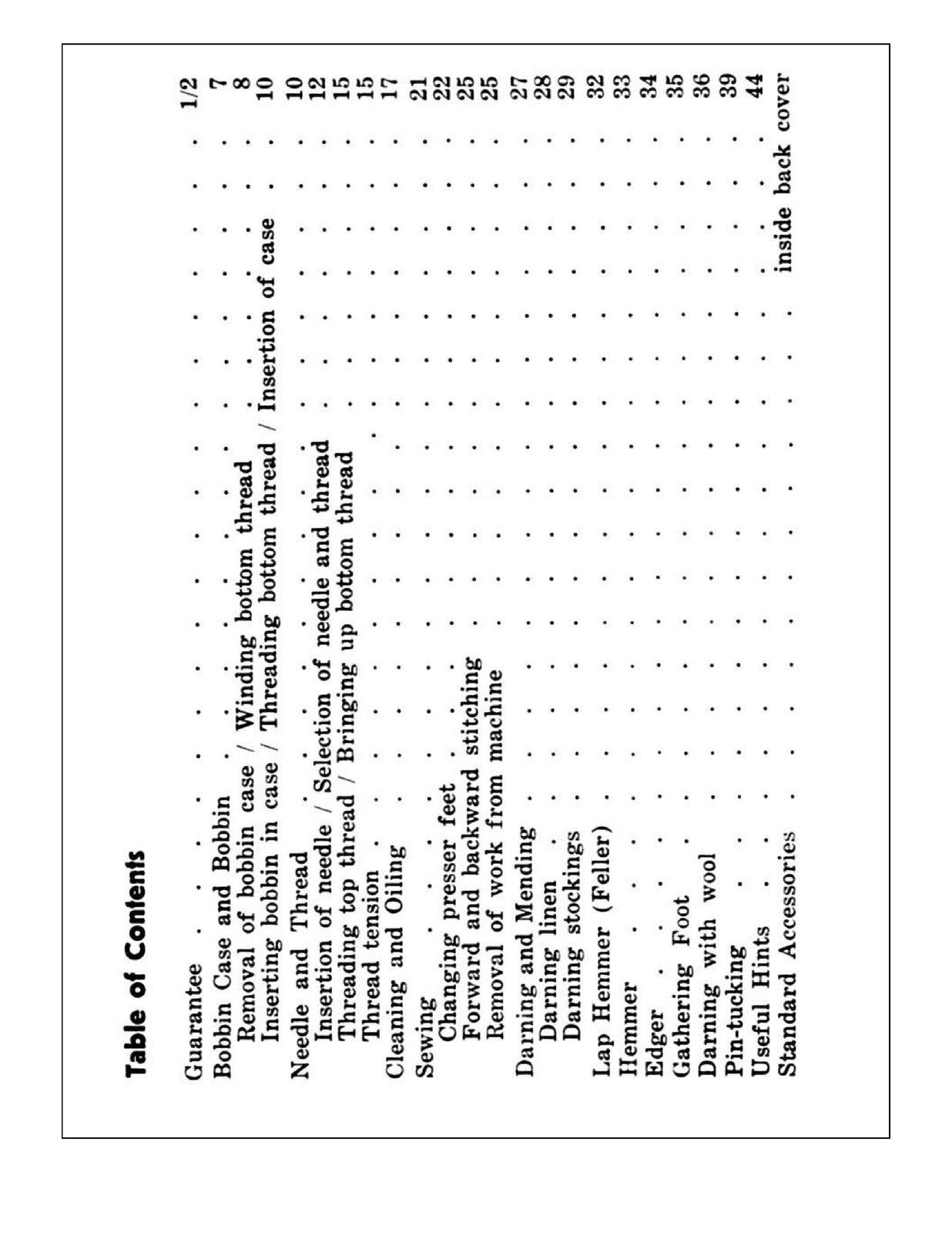 BERNINA 644 Sewing Machine Instruction Manual ROBUST BOUND – TOUGH COVERING