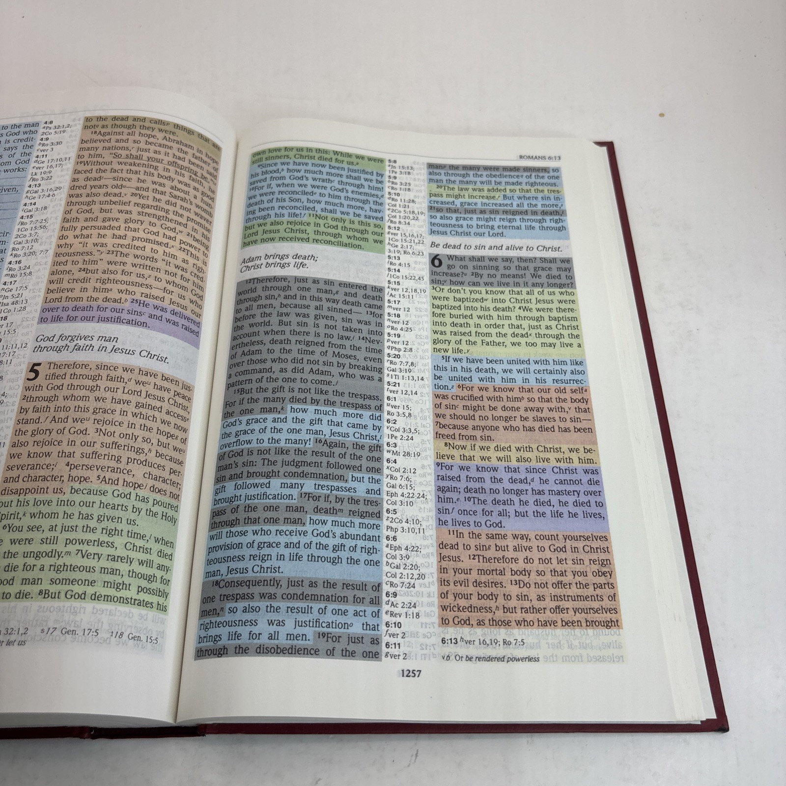 The NIV Rainbow Study Bible Every Verse Color Coded, Bold Line System 1996, HC