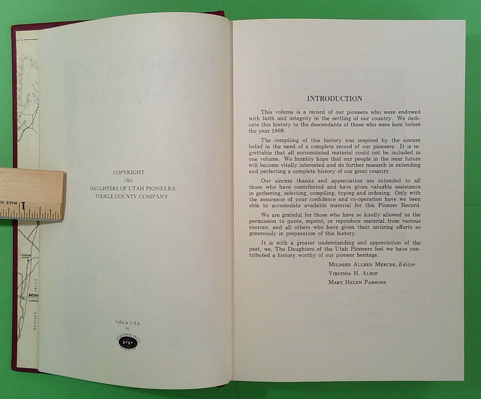 History of Tooele County (Utah), 1961, First Edition, hard cover (A609)