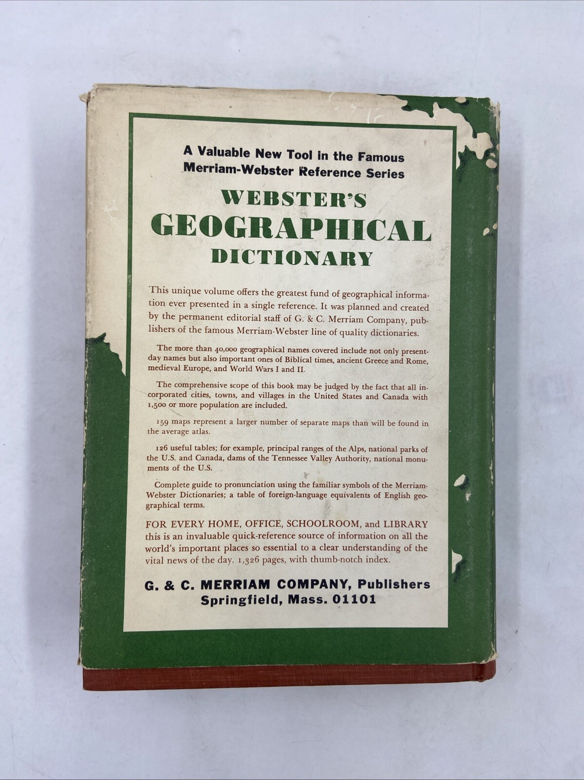 1967 ~ Webster’s Geographical Dictionary ~Thumb-Indexed Hardcover w/ Dust Jacket