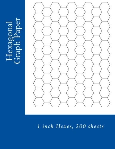 HEXAGONAL GRAPH PAPER: 1 INCH HEXES, 200 SHEETS By Paul M Fleury **BRAND NEW**