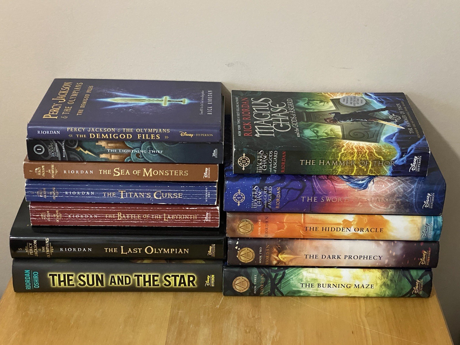 Rick Riordan 12 Book Lot (7 HC, 5 PB) Percy Jackson 1-5, Trials of Apollo 1-3,.
