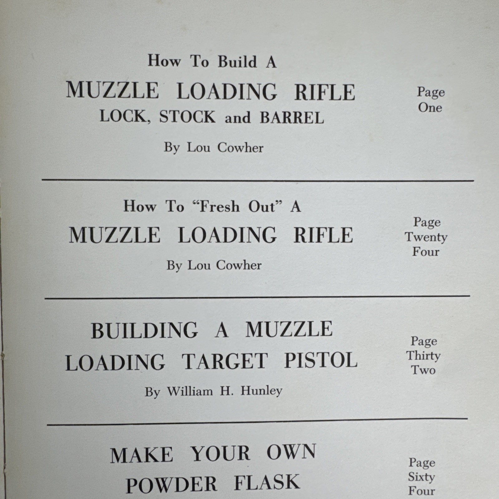 How to Build Muzzle Loading Rifle Target Pistol Powder Horn Flints Cowher Hunley