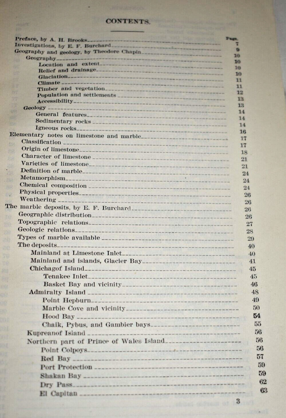 MARBLE RESOURCES OF SOUTHEASTERN ALASKA BY THEODORE CHAPIN 1920 BULLETIN 682
