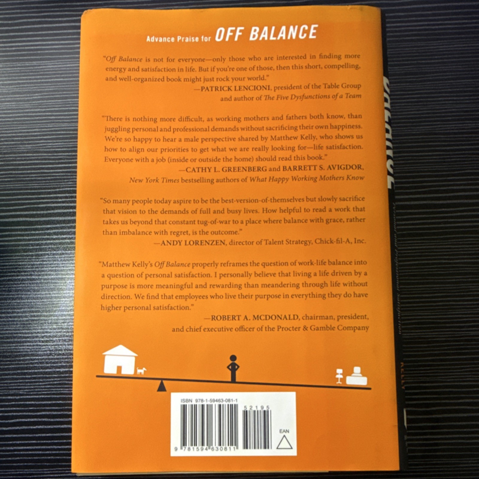 Off Balance by Matthew Kelly, 2011, Hardcover, Penguin, Self-Help, Business