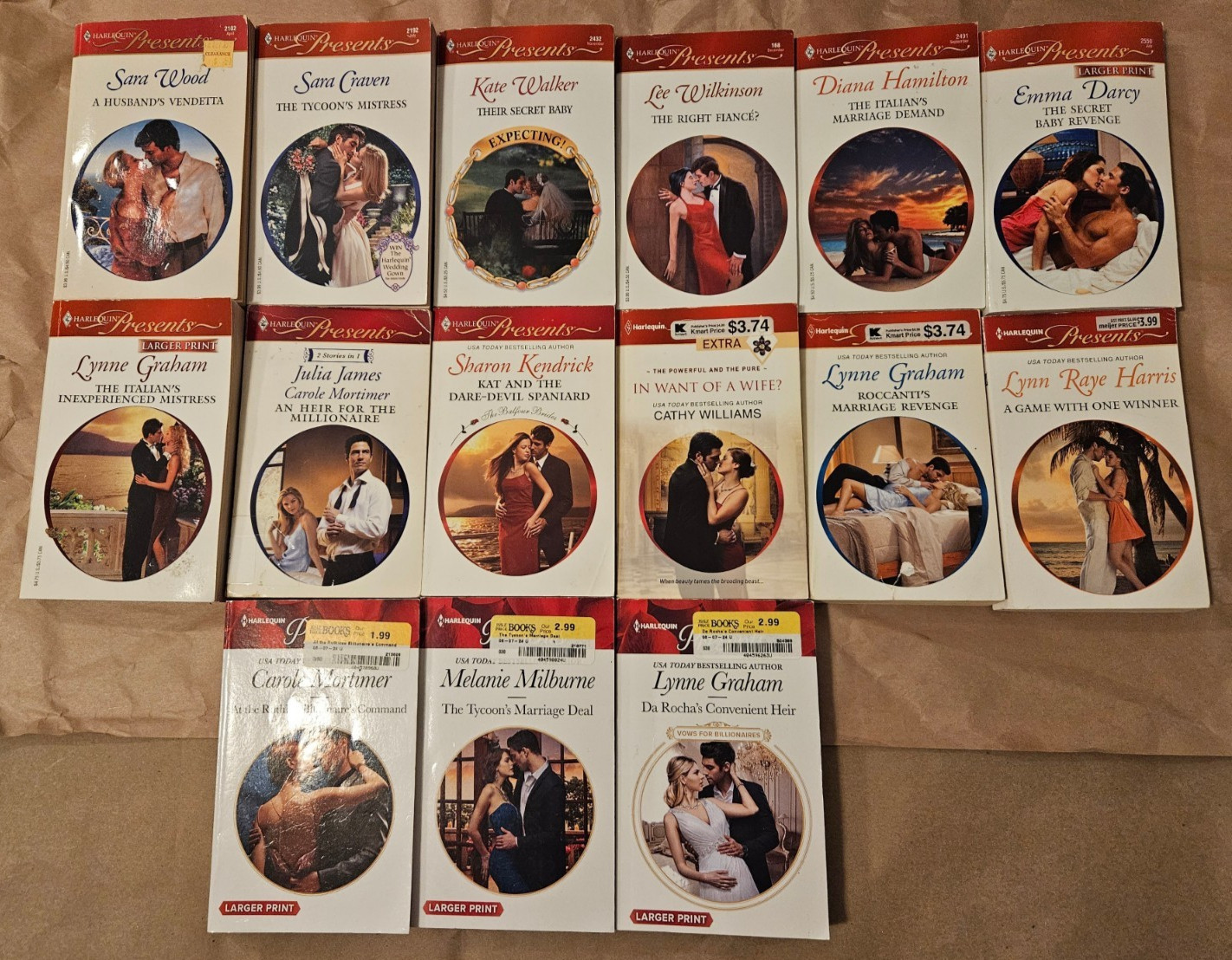Lot of 15 from 2000-2010s Vintage Books Harlequin Presents Romance Novels Books