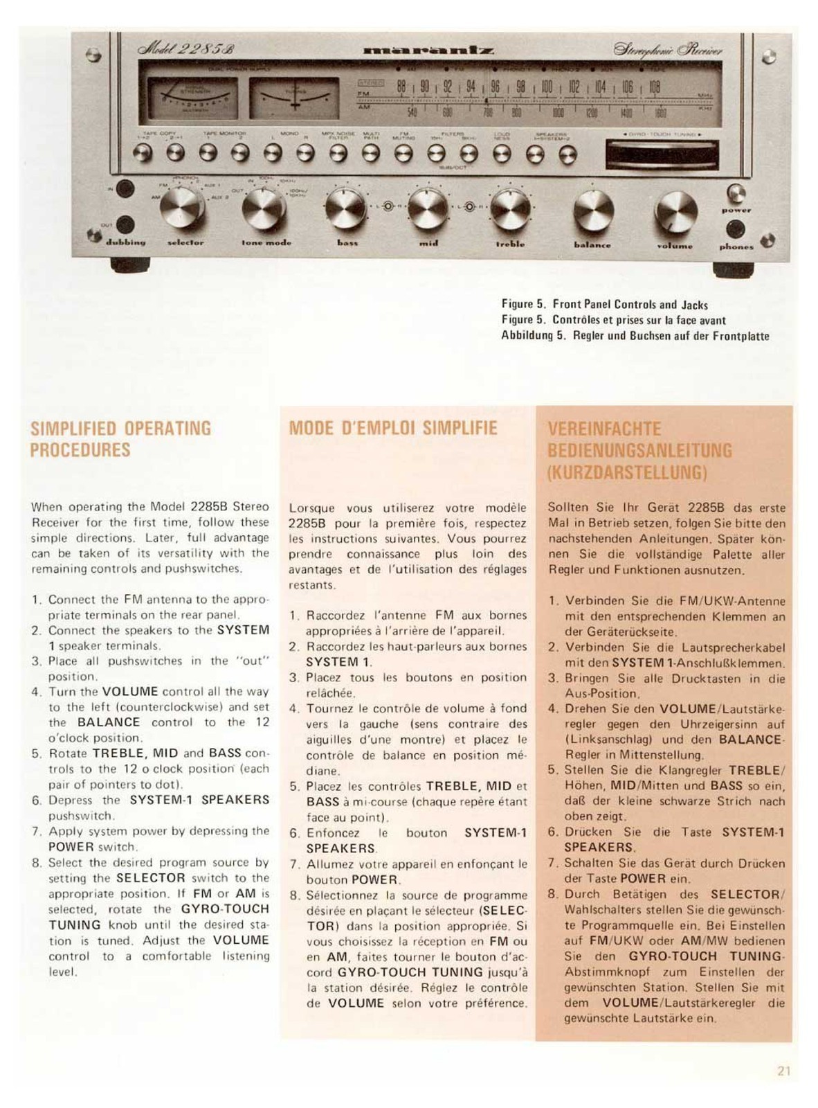MARANTZ 2285B Receiver Instruction Manual – ROBUST WIRE BOUND – DURABLE COVERS