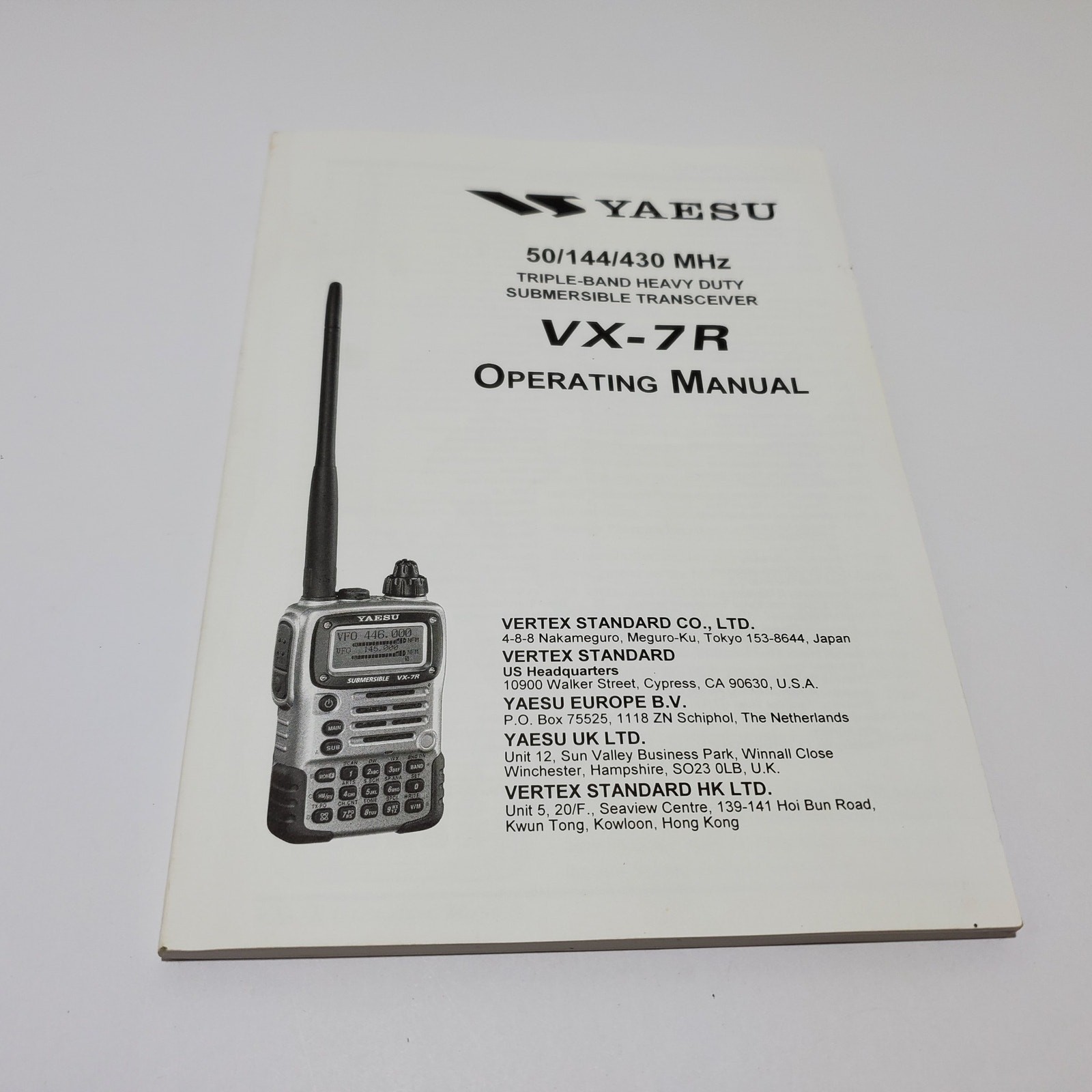 Genuine YAESU VX-7R Operating Manual Triple Band Orig. 2006 Japan 100 Page