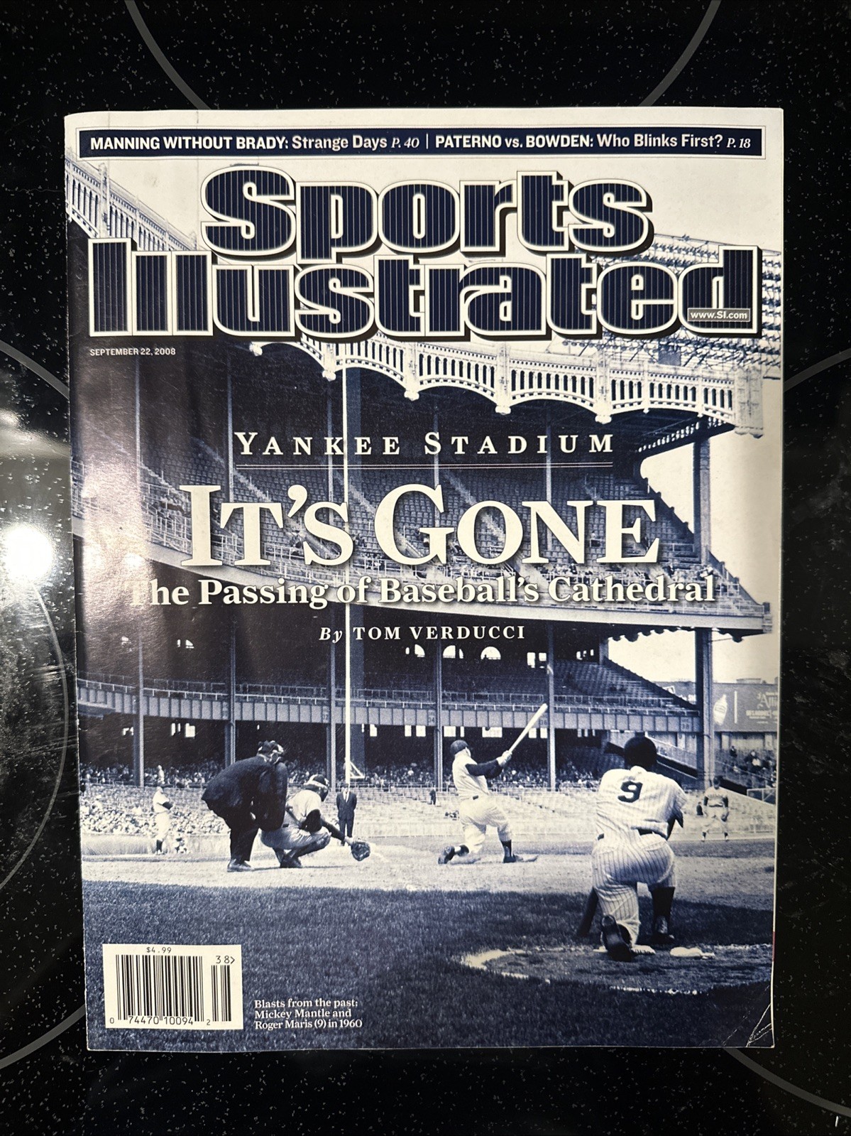 SPORTS ILLUSTRATED 2008 MICKEY MANTLE NEW YORK YANKEES STADIUM-ITS GONE-NO LABEL