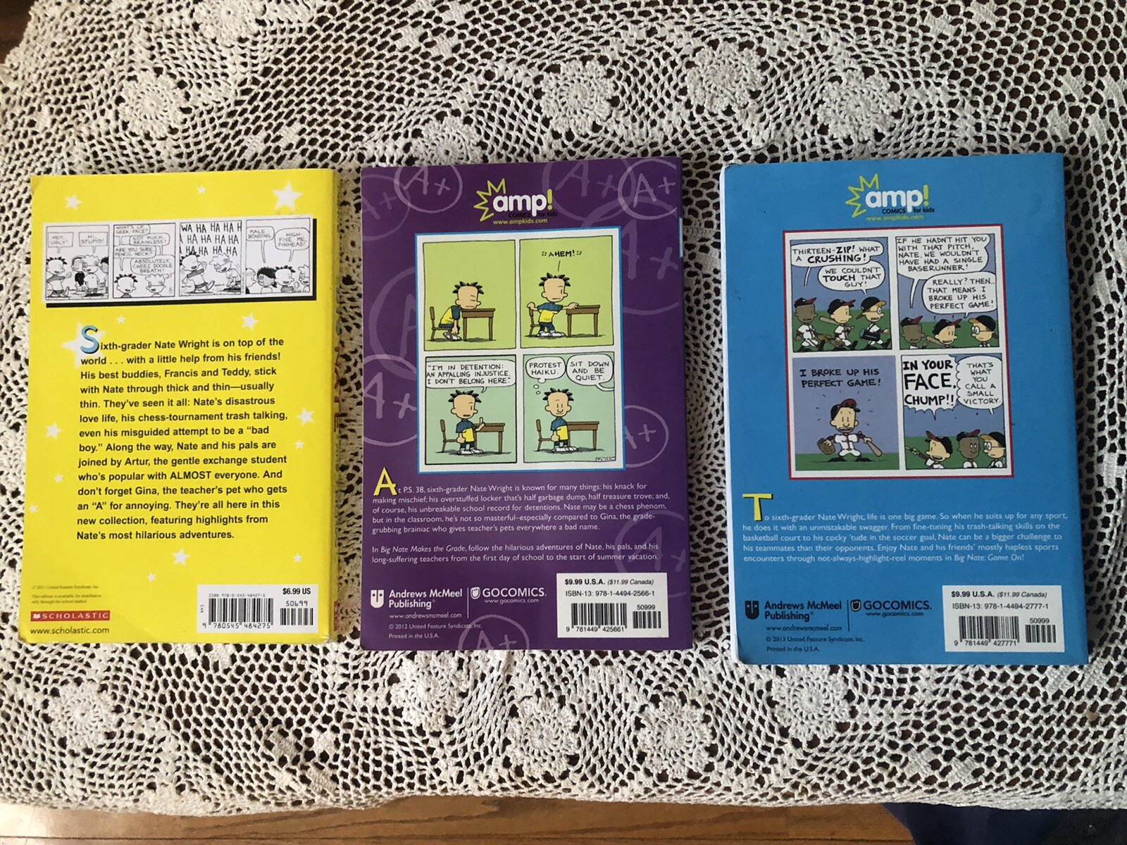 CAPTAIN UNDERPANTS Lot 3-5 BIG NATE Game On Lvl 4 Washington, Abe, Ben Franklin