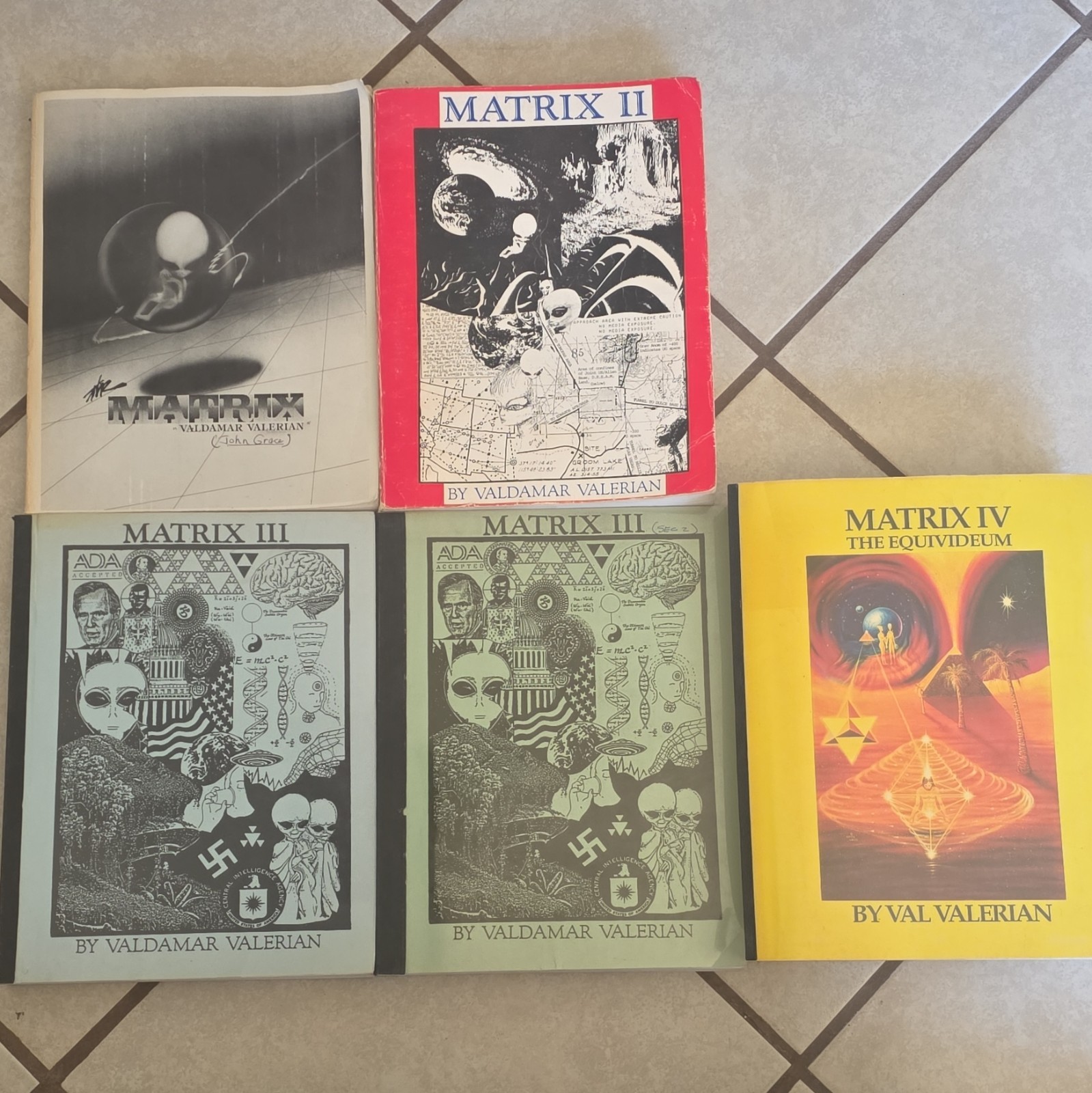 Matrix Series by Valdamar Valerian Signed number three Set of 4 Vintage Books