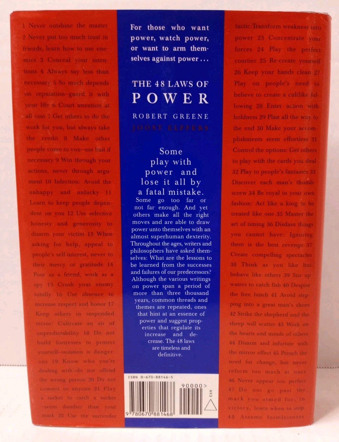 The 48 Laws of Power by Robert Greene – First Edition/First Printing – 1998 HCDJ