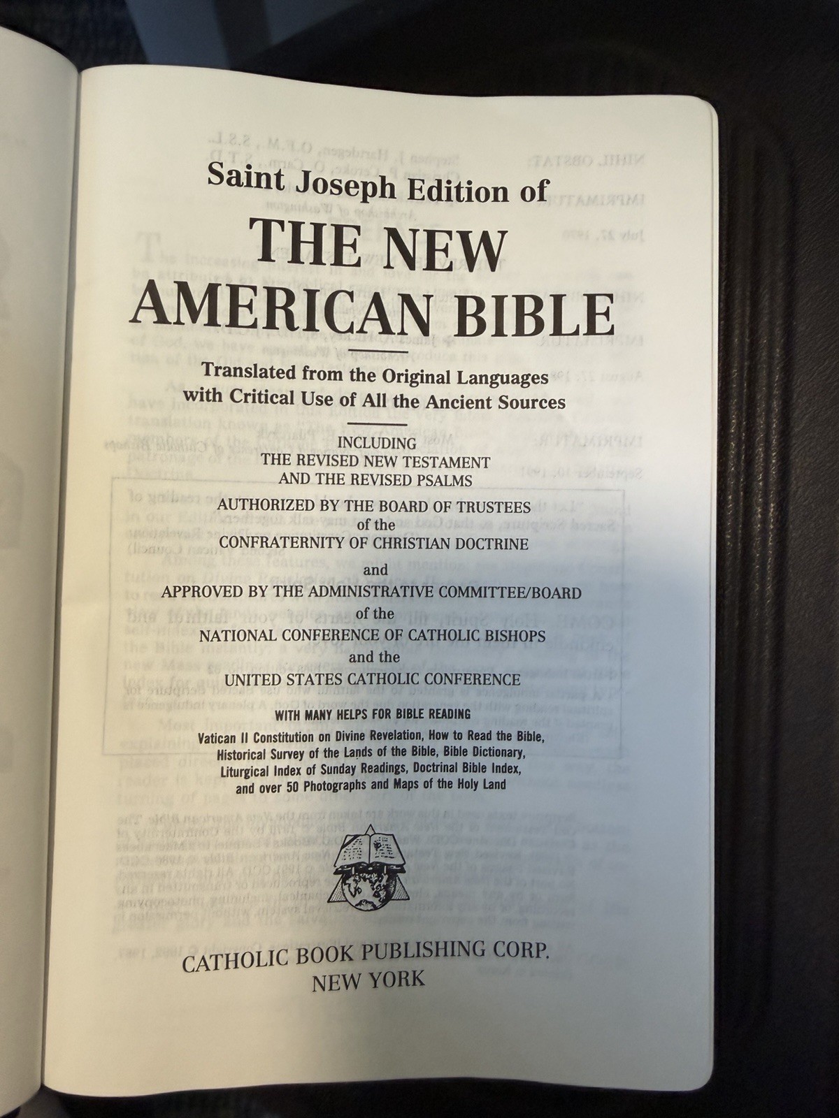 🙏 St. Joseph Edition New American Bible Revised Edition Leather 609/19B Medium