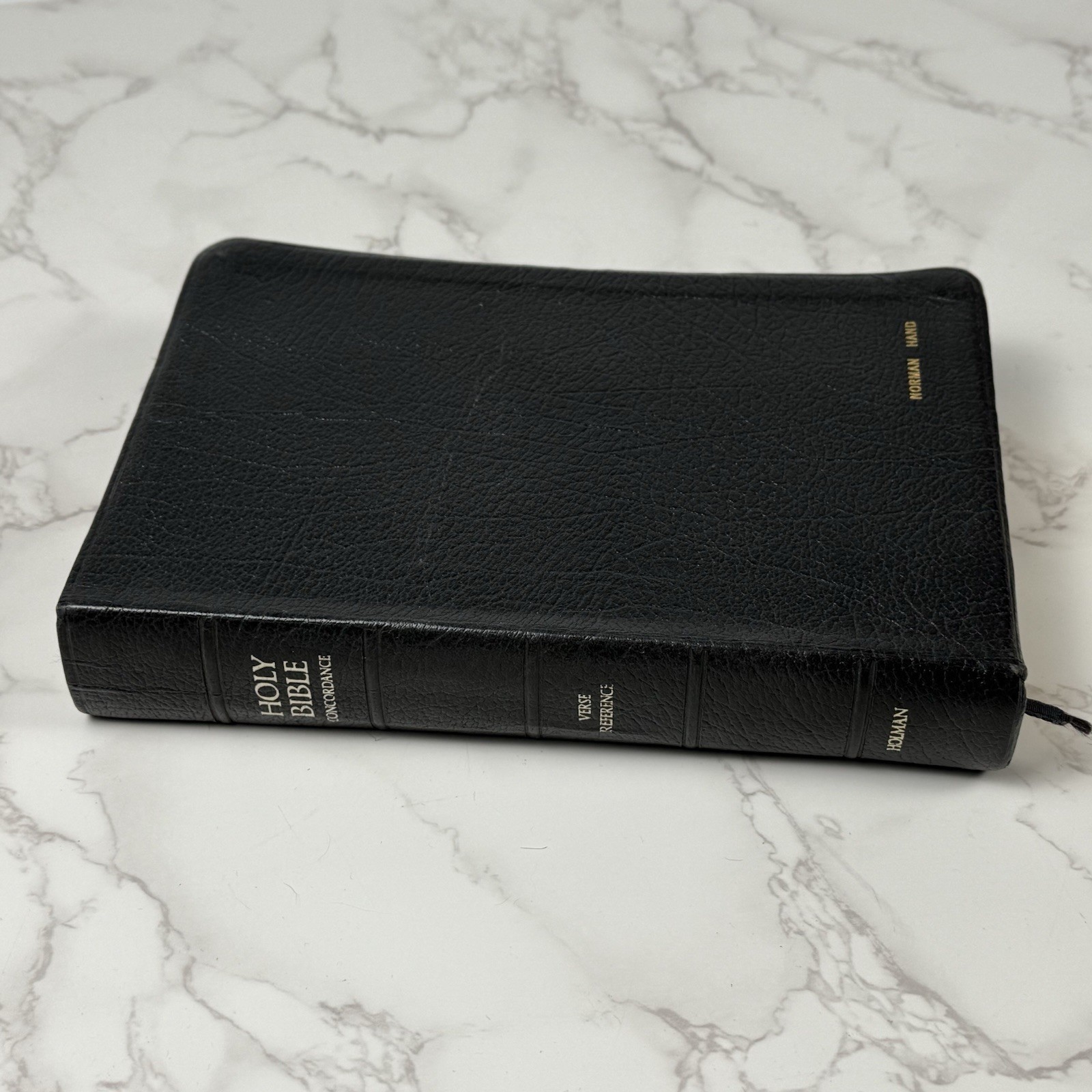 Vintage Holy Bible Verse Reference Holman Black Gold Page Edges Old & New Test.