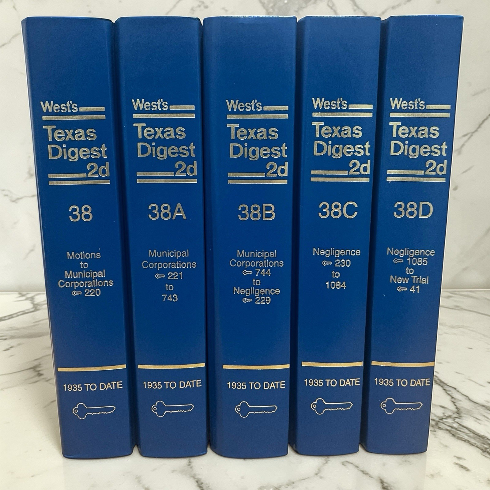 Wests Texas Digest 2d VOLUME 38,38A,38B,38C,38D Including 2025 Supplementals