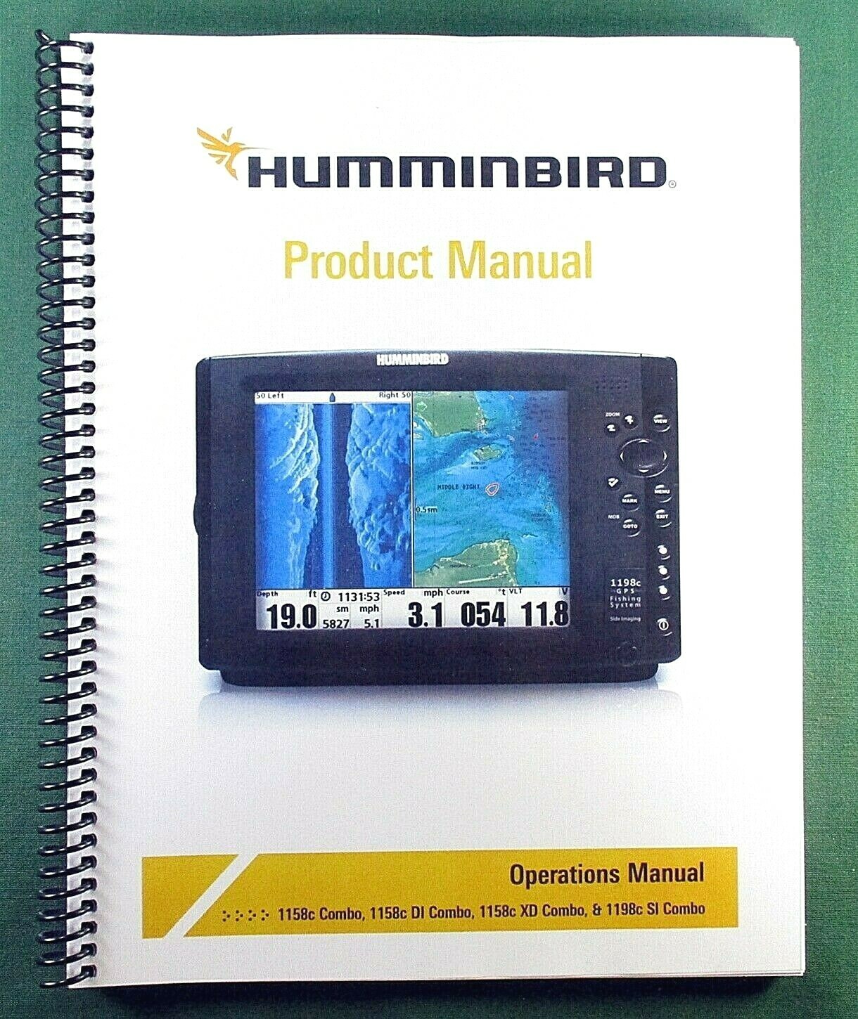 Humminbird 1158c / 1198c Combo Instruction Manual: In Color & Protective Covers