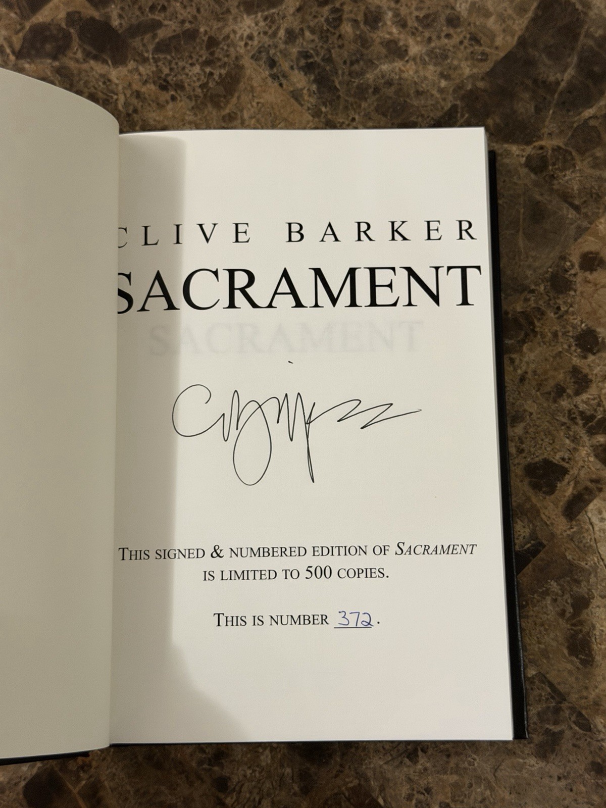 Clive Barker Sacrament Gauntlet Press Signed Numbered Hardcover Limited Edition