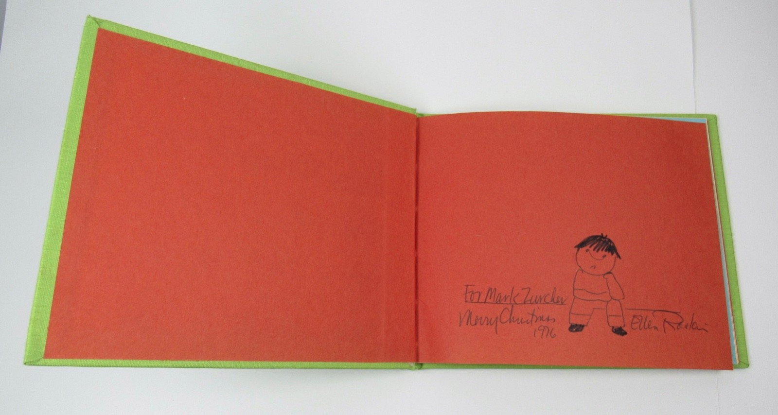 RARE Ellen Raskin Signed with Drawing HC Book Nothing Ever Happens On My Block