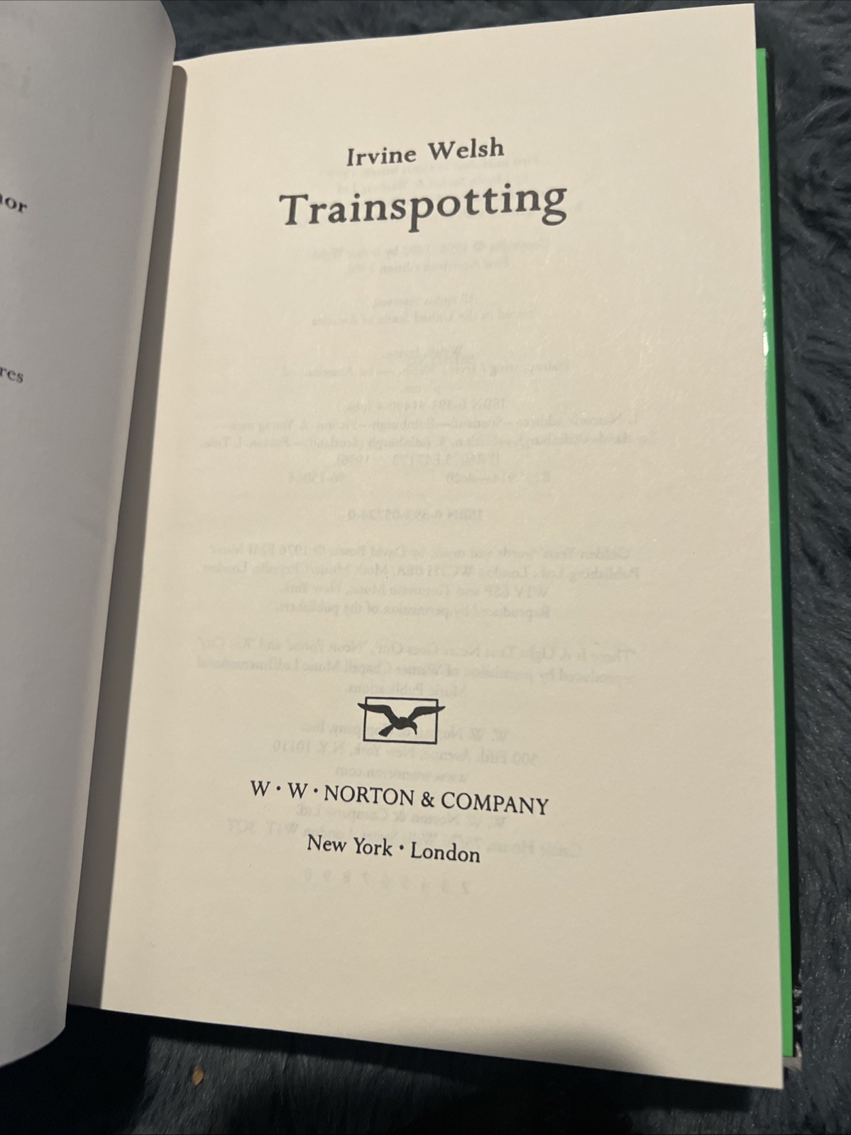 Trainspotting by Irvine Welsh First US Edition THUS Print Hardcover 2002 B-226